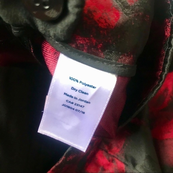 Gothic Glam Satin Trousers Red Floral Print Ankle Holiday Party - Picture 5 of 10